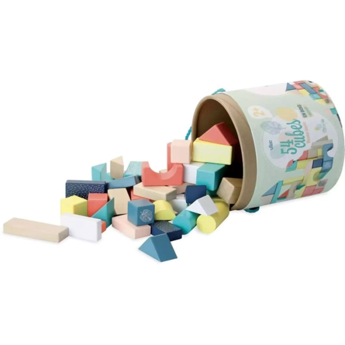 Baril de 54 cubes en bois