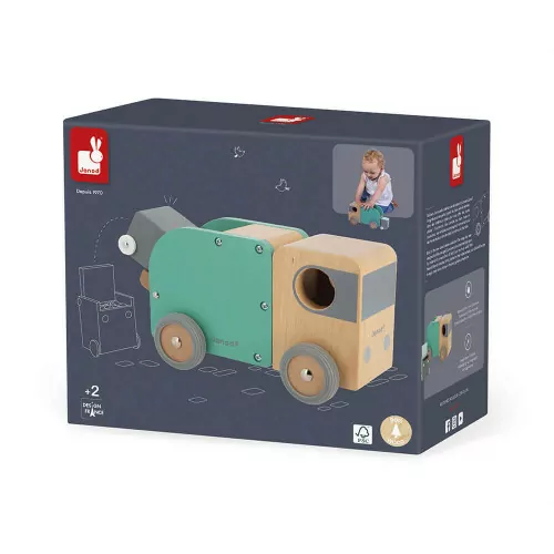 Camion poubelle en bois