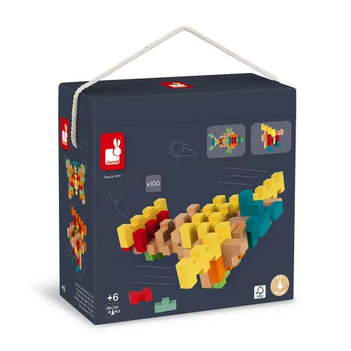 Set de construction en bois 100 pièces