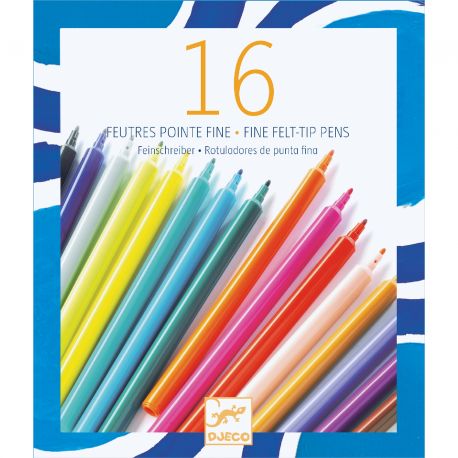 16 feutres pointes fines
