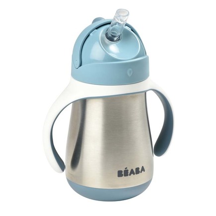 Tasse paille inox 250 ml Bleu