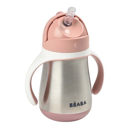 Tasse paille inox 250 ml Rose