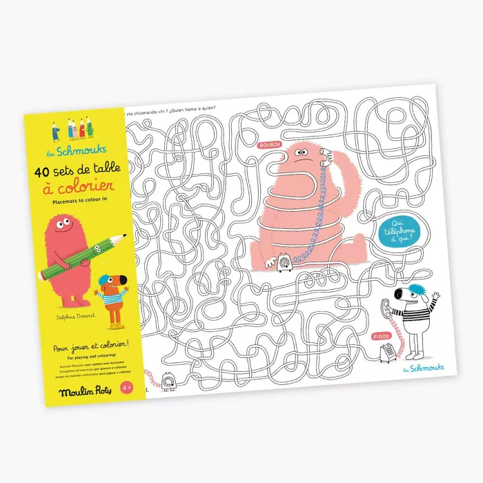 Ensemble de 40 sets de table à colorier Les Schmouks