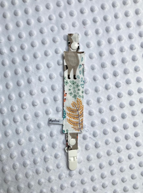 Attache tétine en tissu Ratons – Fait main