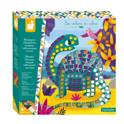 8 tableaux en mosaïques Dinosaures