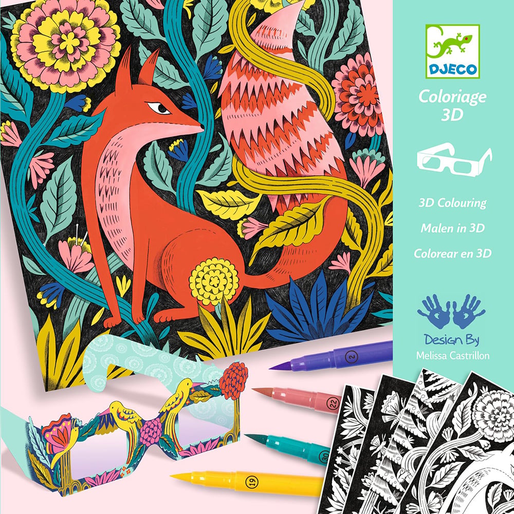 Coloriage Forêt fantastique – Effet 3D