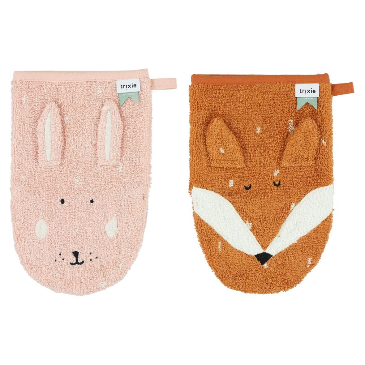Lot de 2 gants de toilette – Lapin et Renard