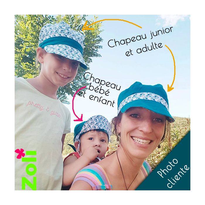 Casquette réversible et évolutive – De 6 ans à l’âge adulte ! Plusieurs coloris disponibles