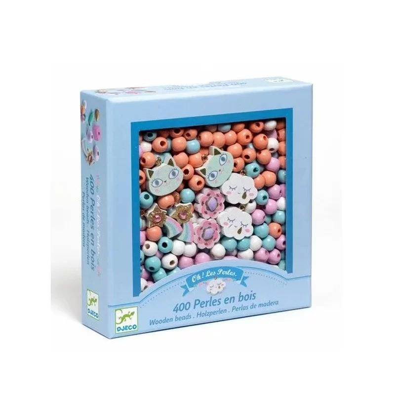400 Perles en bois – Arc-en-ciel