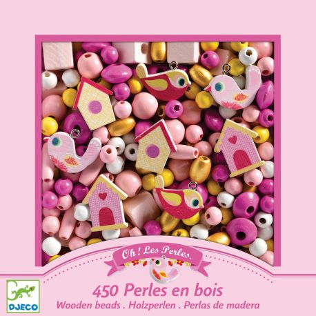 450 Perles en bois – Oiseaux
