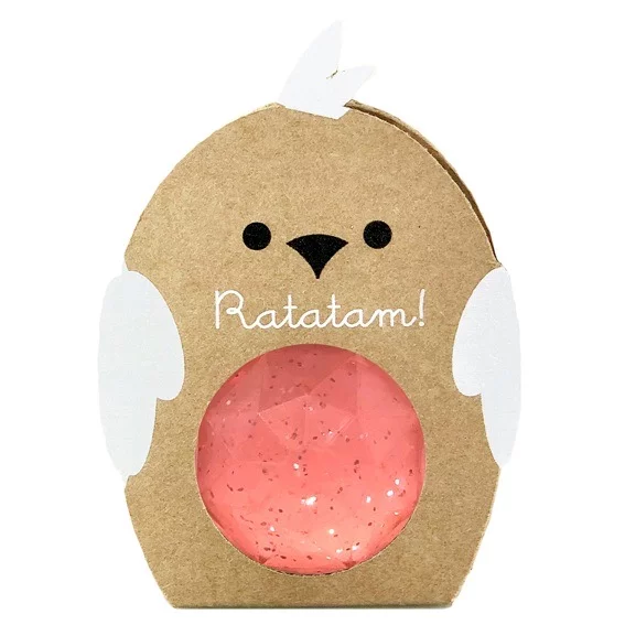 Balle rebondissante oiseau rose 42 mm