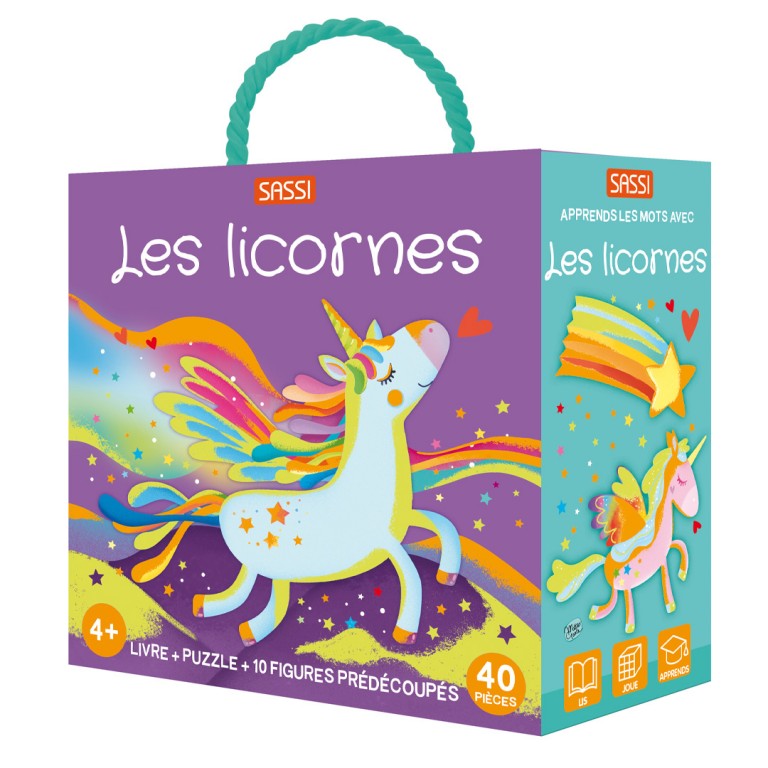 Les licornes – Livre + Puzzle + 10 figurines