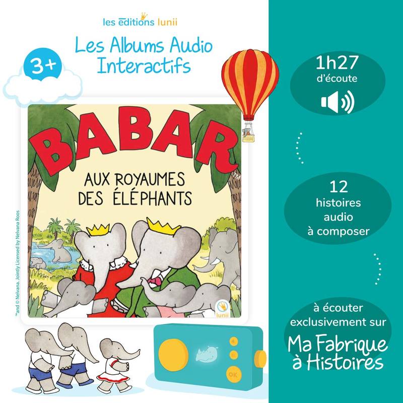 Lunii – Livre audio Babar aux royaumes des éléphants 3+