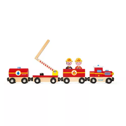 Train pompier en bois