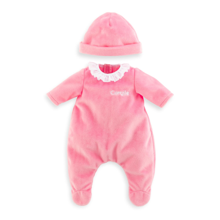 Pyjama rose + bonnet pour poupée 36 cm
