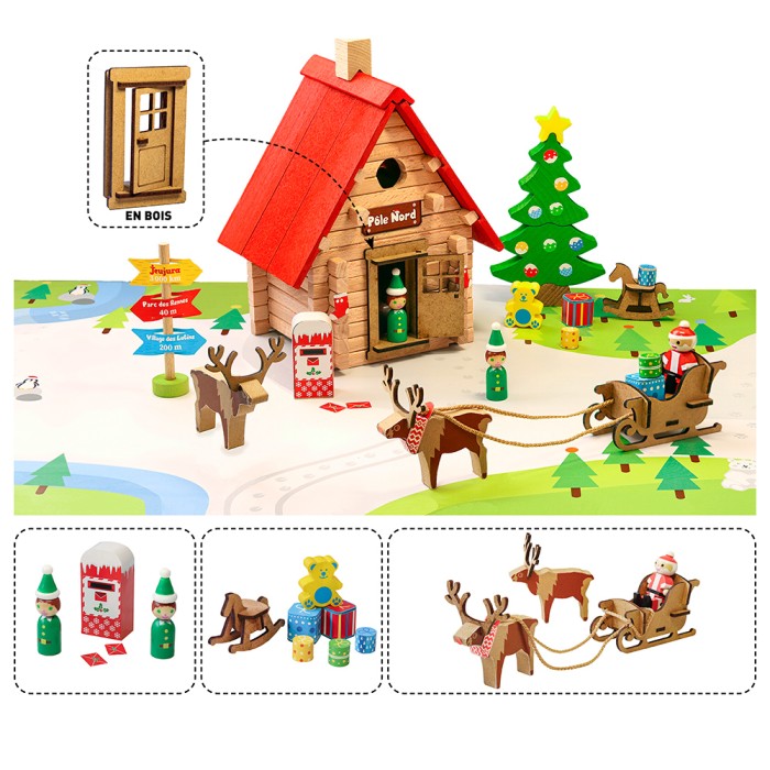 Le chalet de noël en bois – 90 pièces