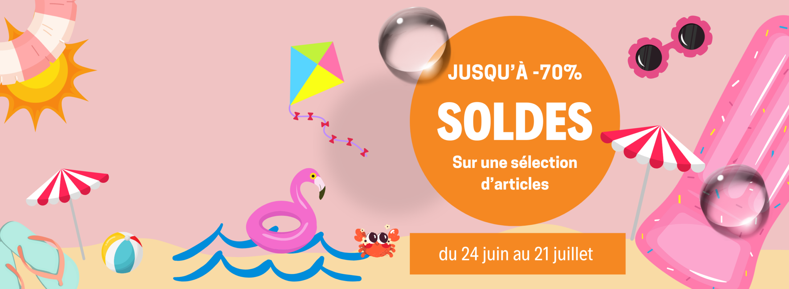 Slide bannière soldes été 2026