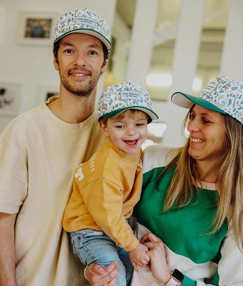 casquette-enfants-bebes-duo-parents-imprime-vert-hello-hossy