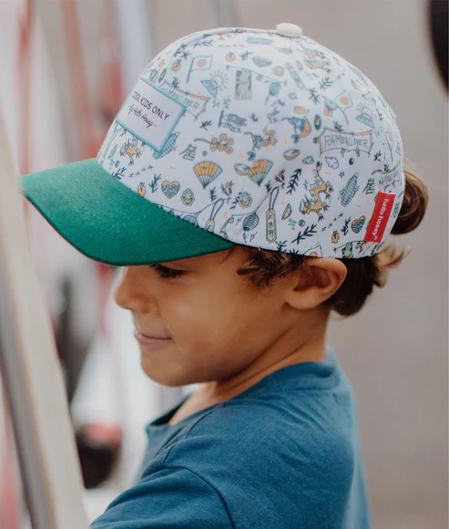 casquette-enfants-bebes-imprime-vert-hello-hossy