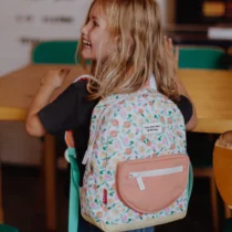 sac-a-dos-eco-responsable-enfants-orange-fleurs-format-rond-hello-hossy