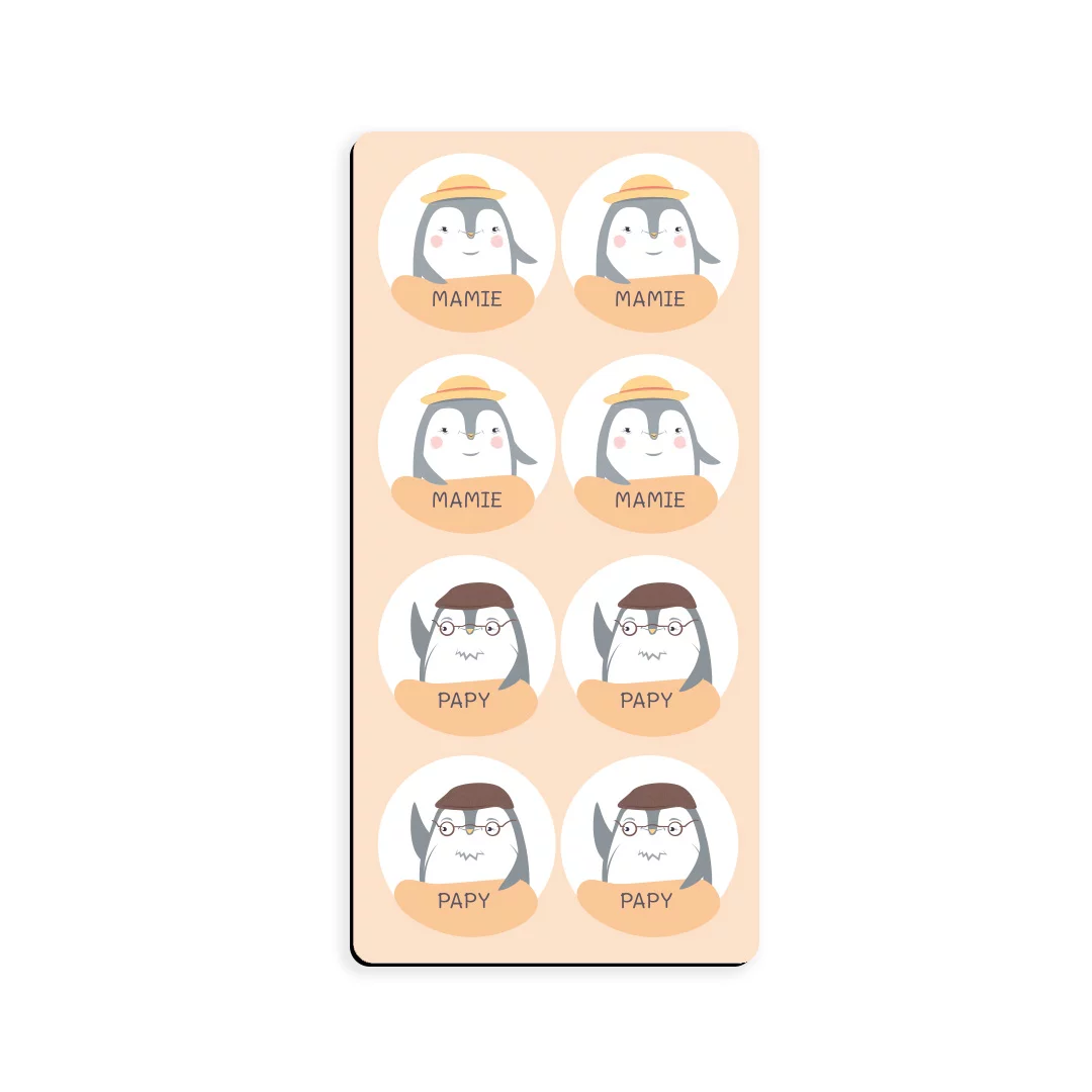 Magnets famille – papy & mamie orange