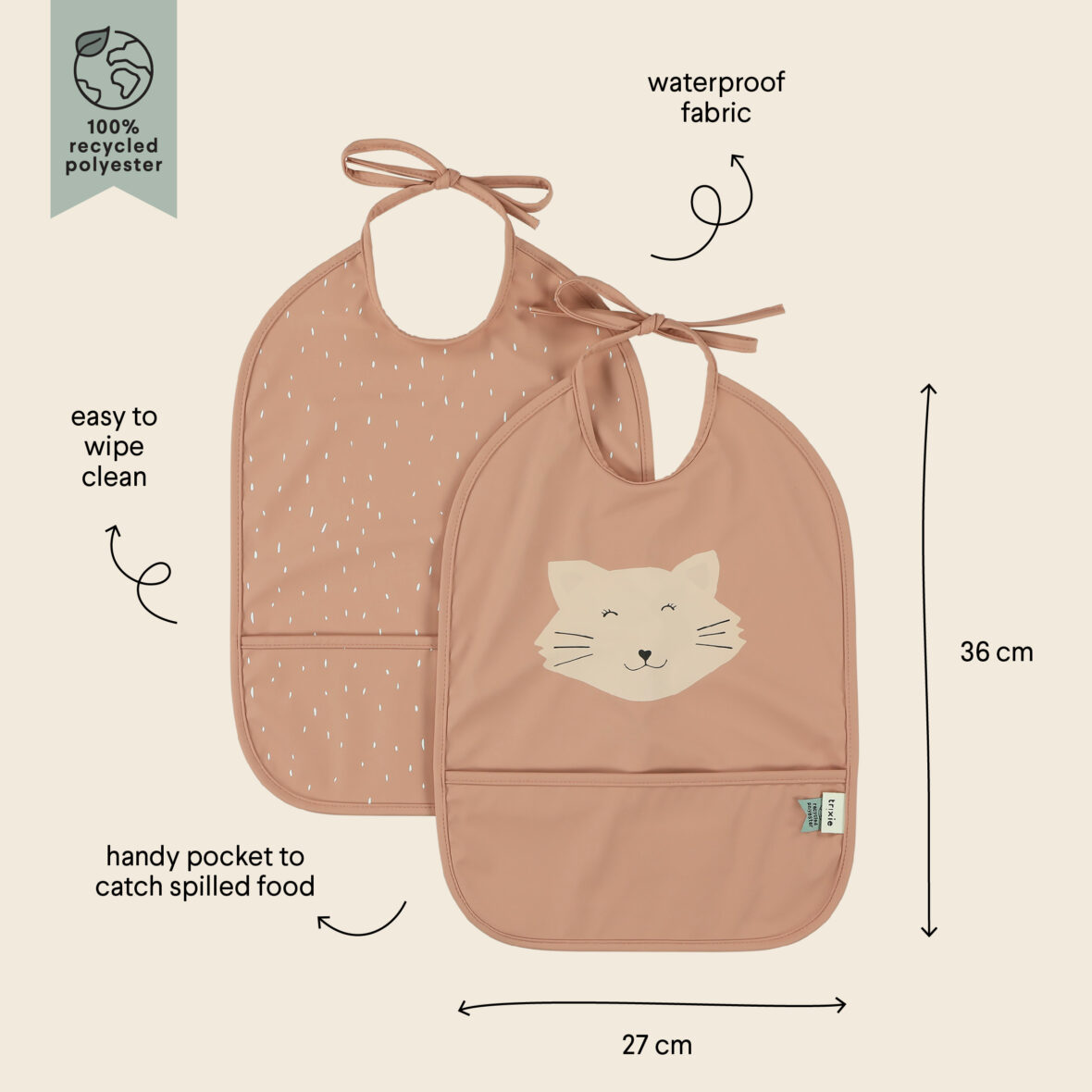 Lot de 2 bavoirs imperméables – Chat