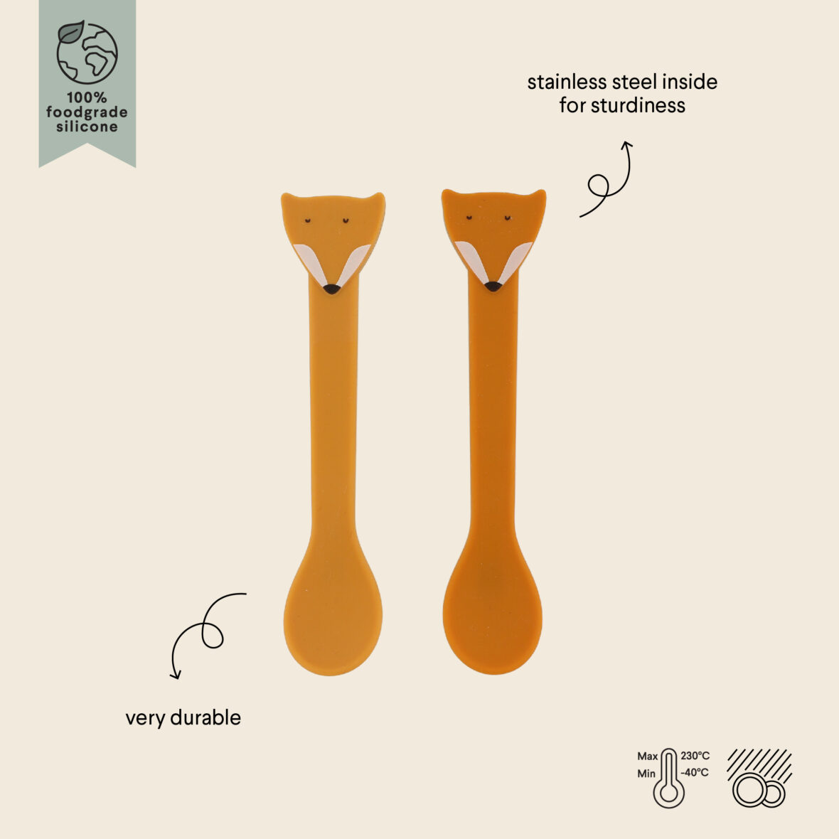 Lot de 2 cuillères en silicone – Mr Renard