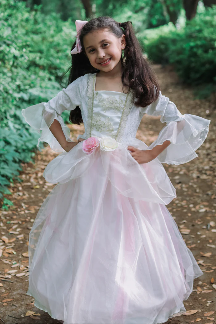 Robe de Princesse Rose et Dorée en tulle et velours – Taille 5-6 ans