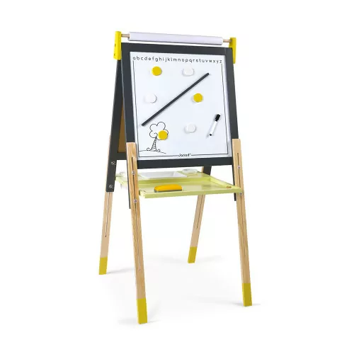 Tableau en bois réglable gris et jaune