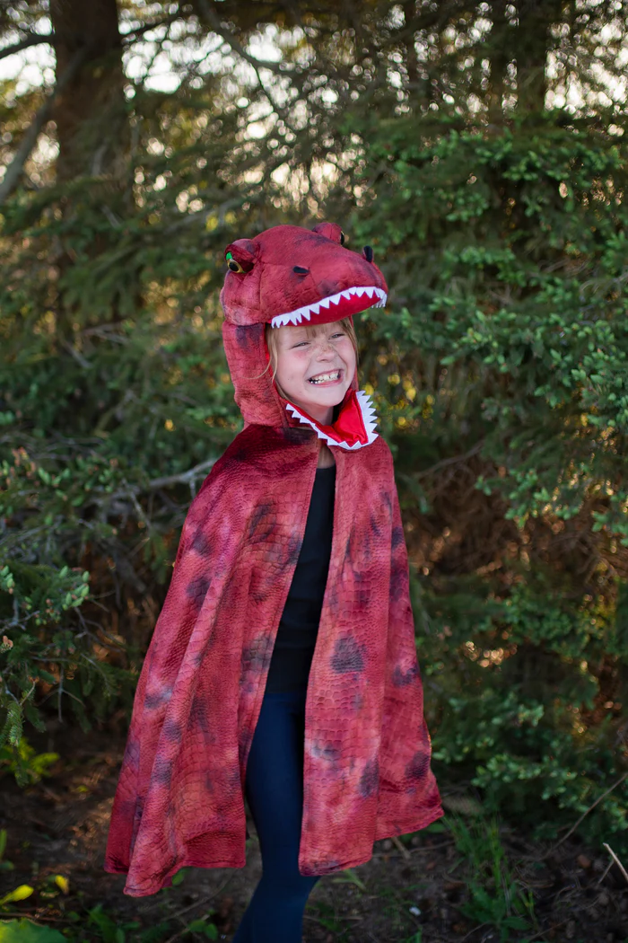 Déguisement de T-REX rouge velours – Taille 7-8 ans
