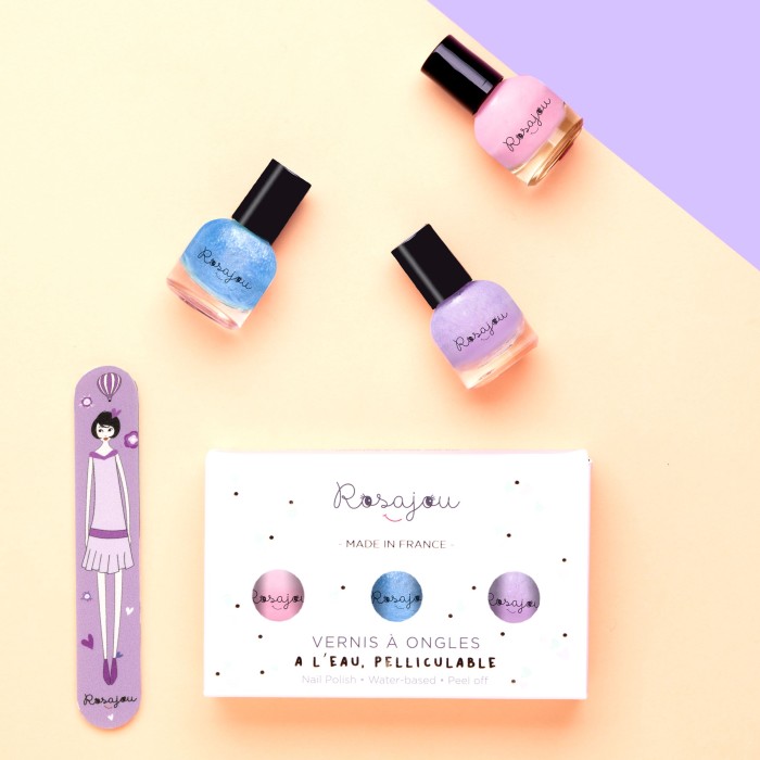 Coffret 3 vernis + lime à ongles
