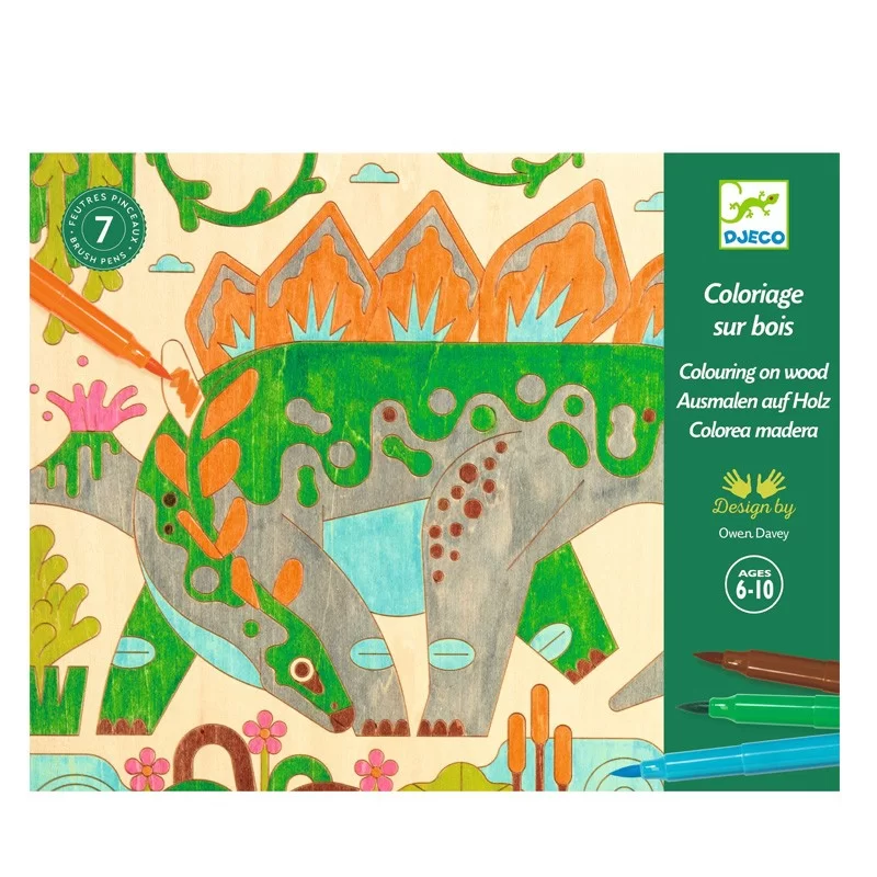 Coloriage sur bois – Dino World