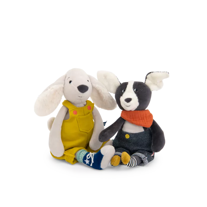 Poupée chien Puce bleu 26 cm – Puce & Pilou