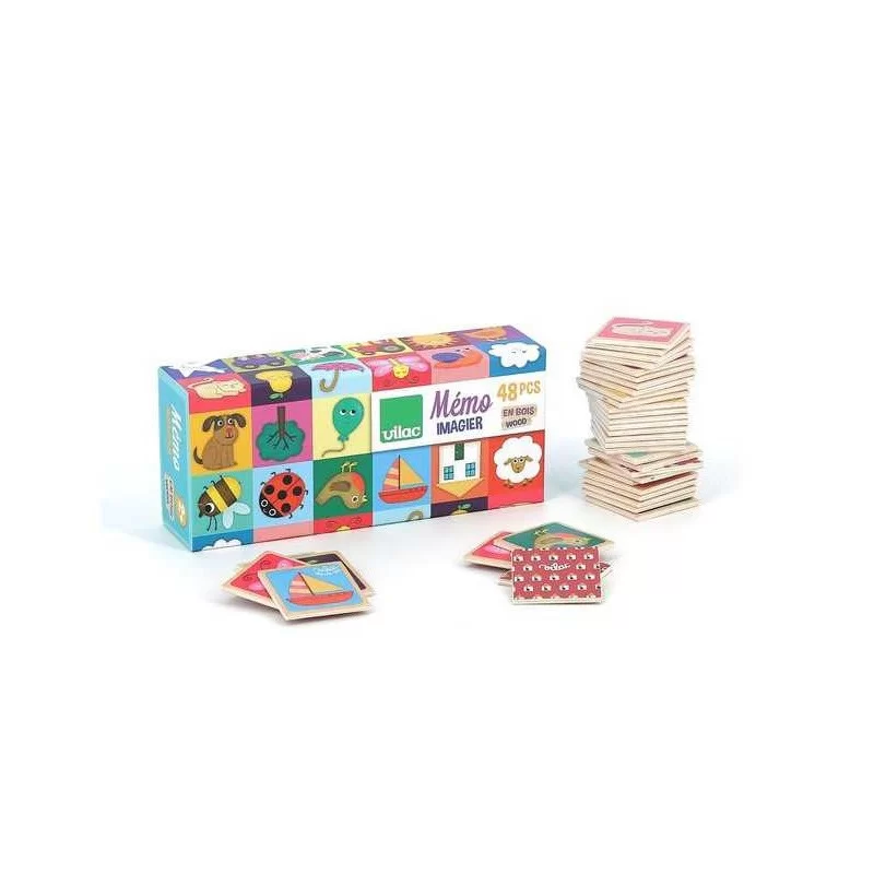 Jeu de mémo imagier Mélusine en bois