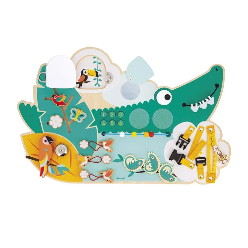 Busy-board Crocodile en bois Tropik