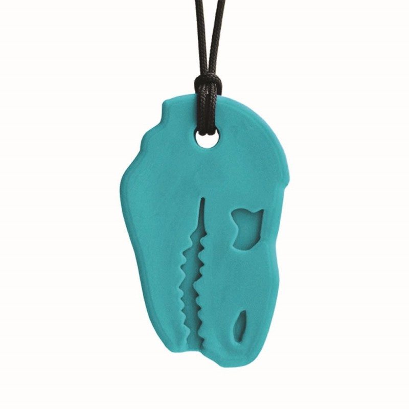 Collier de mastication Dino – Turquoise – Médium