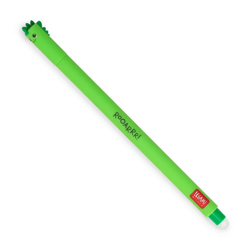 Legami – Stylo à encre gel effaçable Dino – Encre verte