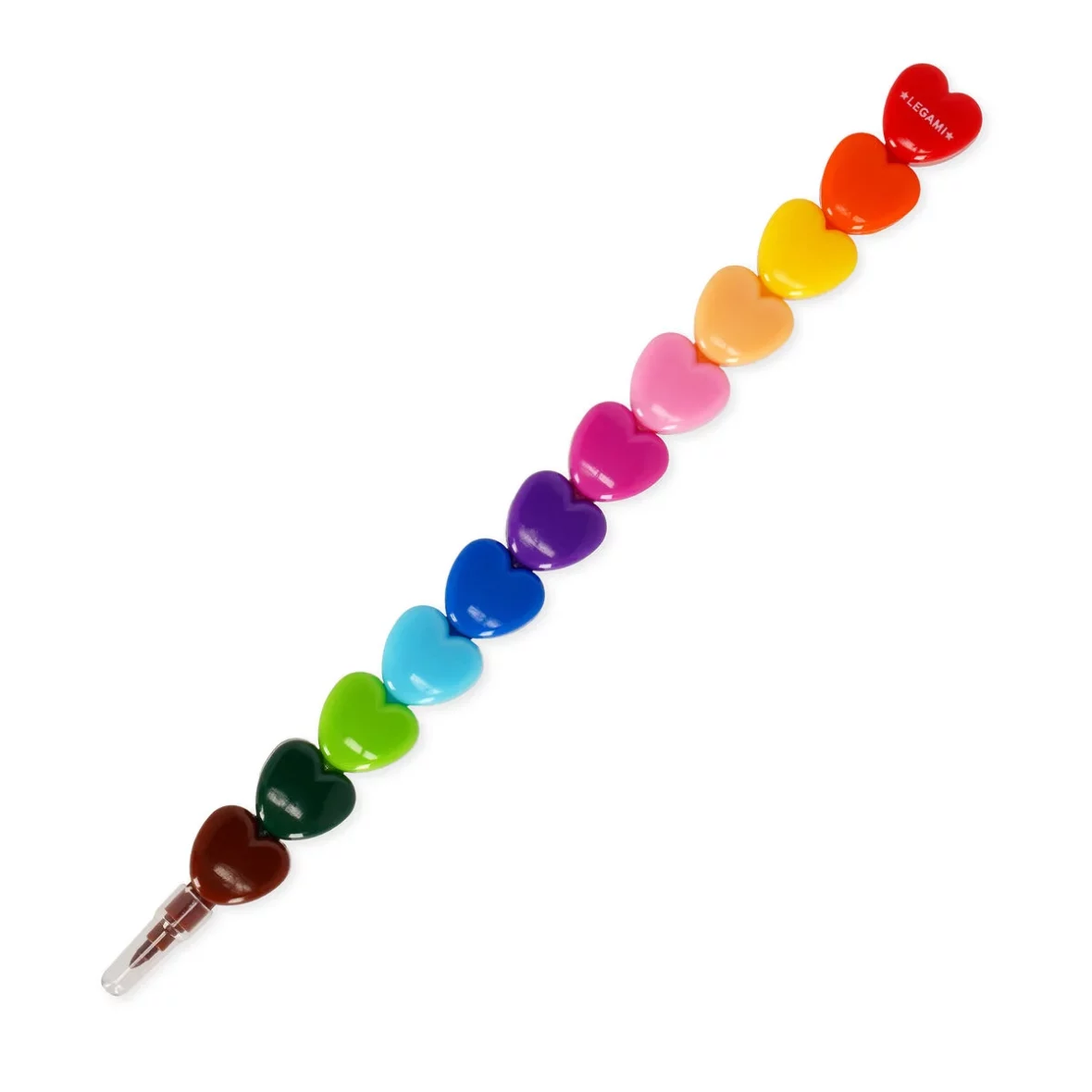 Legami – 12 crayons de couleur empilables – Coeur