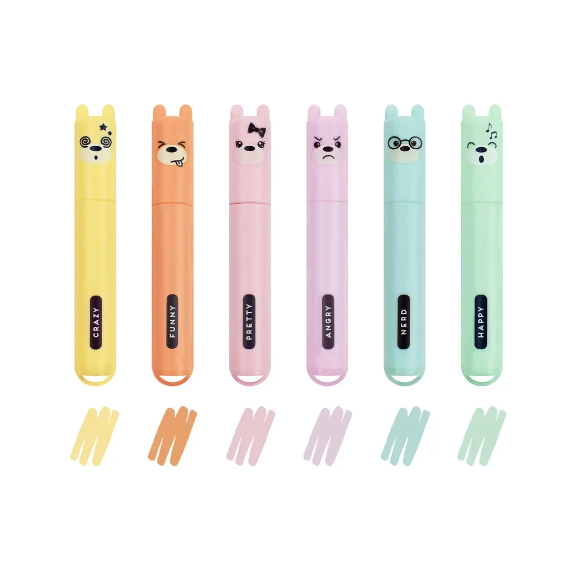 Legami – Set de 6 mini surligneurs Teddy’s Style Teddy Bear