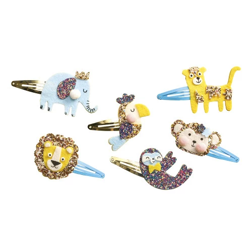 Coffret 6 barrettes pailletées à créer – Exotic animals