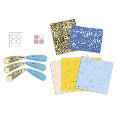 Coffret 6 barrettes pailletées à créer – Exotic animals