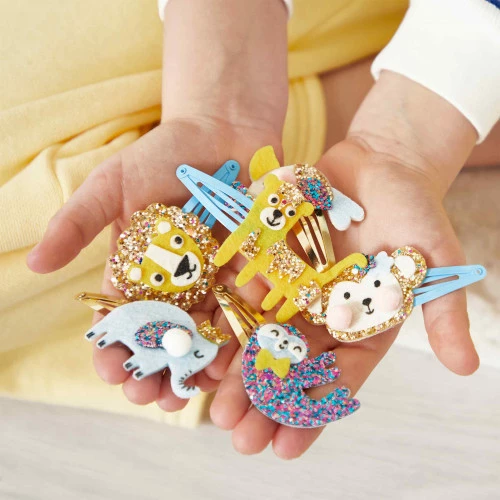 Coffret 6 barrettes pailletées à créer – Exotic animals