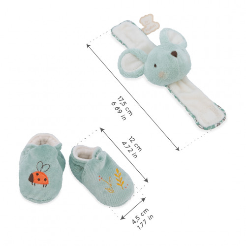 Coffret chaussons et bracelet sonore souris