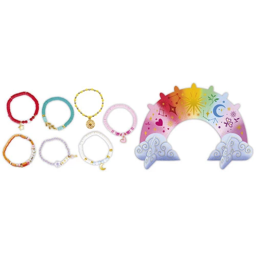 Coffret 7 bracelets pour la semaine à créer avec un arc-en-ciel à bijoux