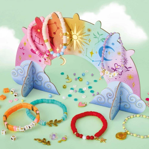 Coffret 7 bracelets pour la semaine à créer avec un arc-en-ciel à bijoux
