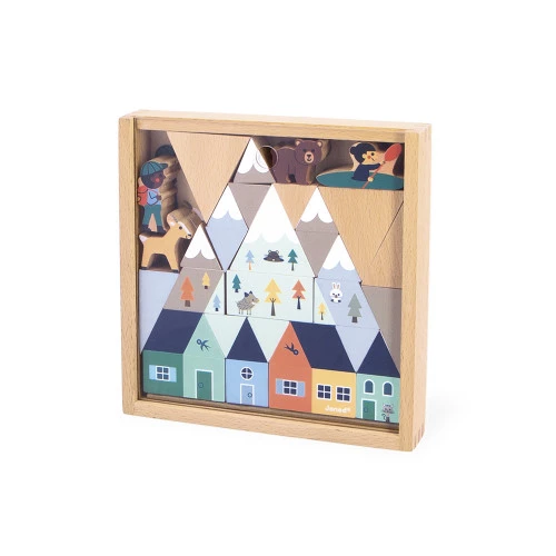 Set de 35 cubes en bois Vallée blanche – Cross Roads