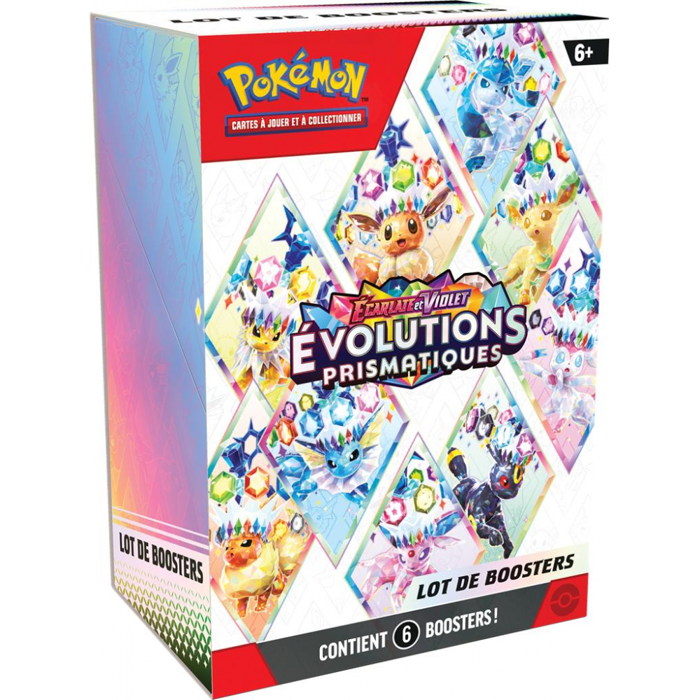 Pokémon – Bundle de 6 boosters Evolutions Prismatiques EV8.5