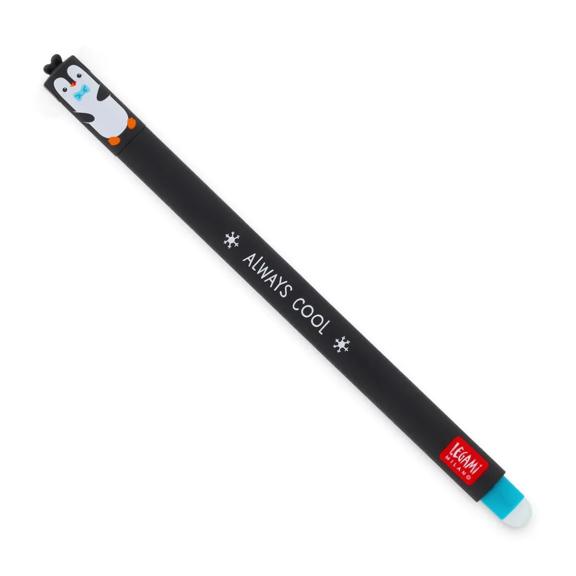 Legami – Stylo à encre gel effaçable Penguin – Encre turquoise