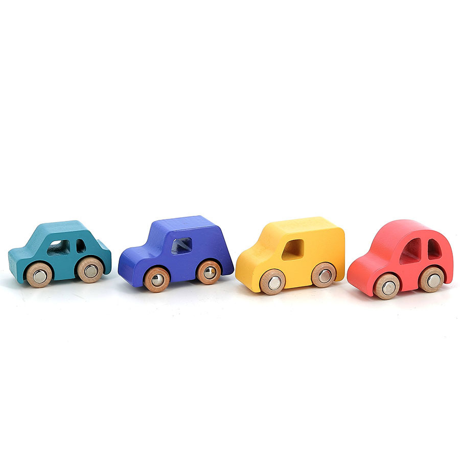 Coffret de 4 voitures City en bois