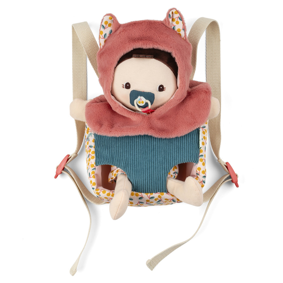 Poupée en tissu avec porte-bébé – Jeanne